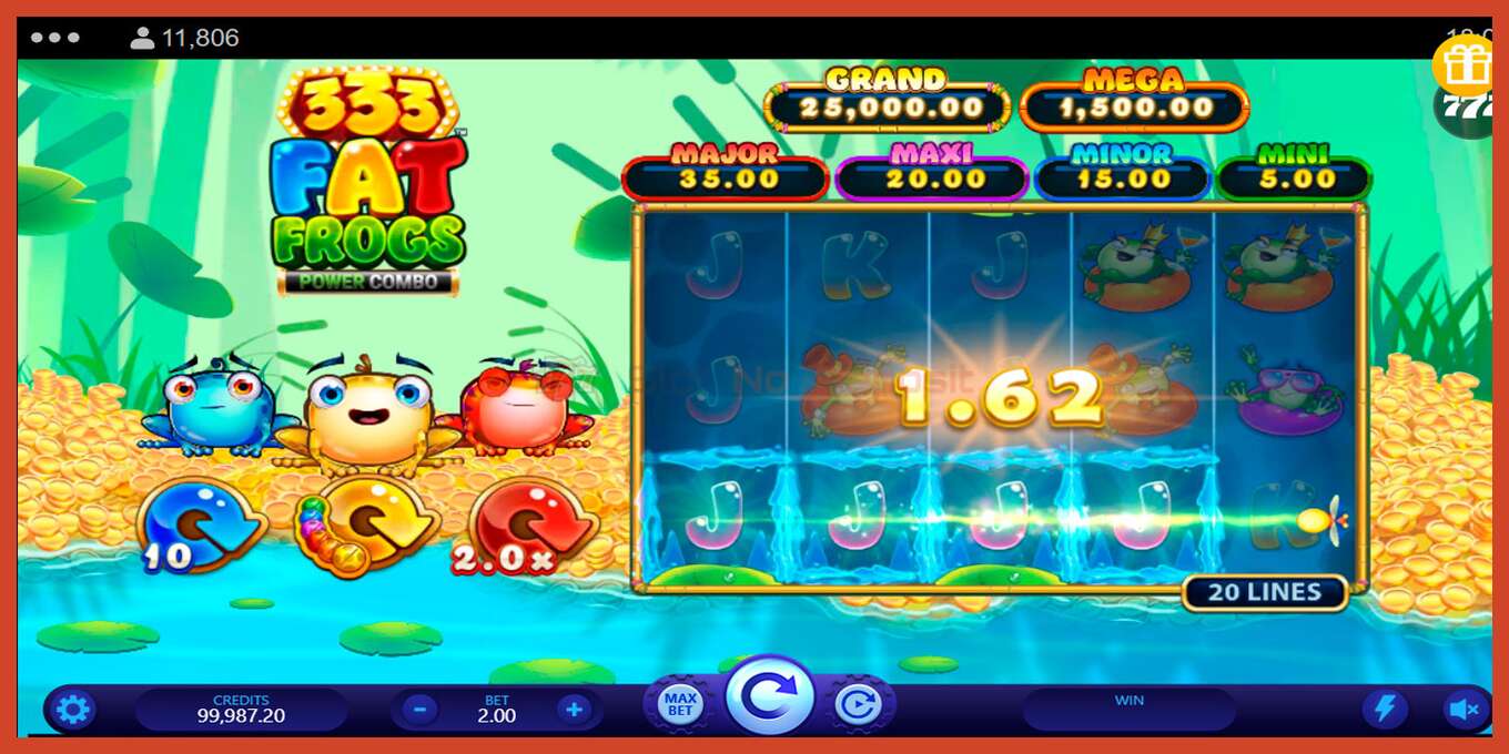 Schermafbeelding van slot: 333 Fat Frogs Power Combo geen aanbetaling, nummer - 4