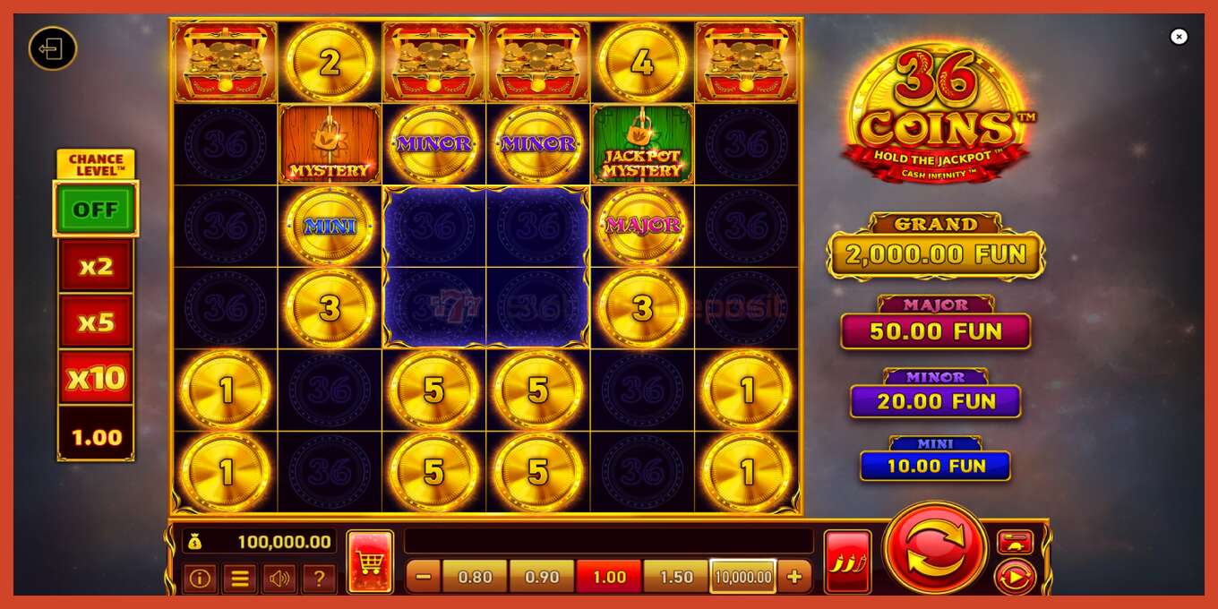 Tangkapan skrin slot: 36 Coins tiada deposit, nombor - 2