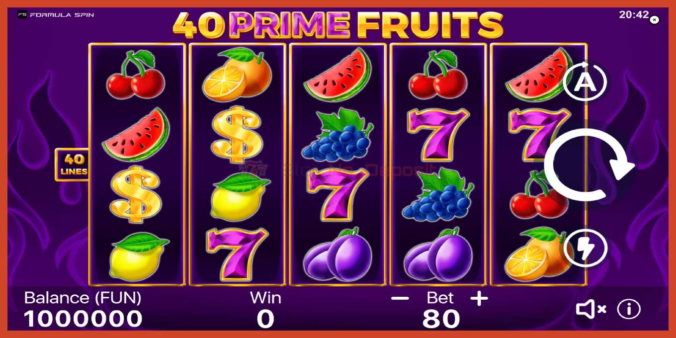 Captura de tela do slot: 40 Prime Fruits sem depósito, número - 2