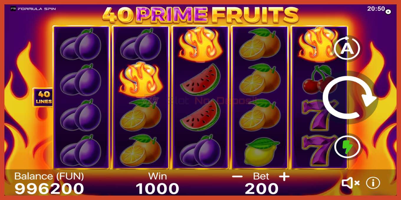 Captura de tela do slot: 40 Prime Fruits sem depósito, número - 3