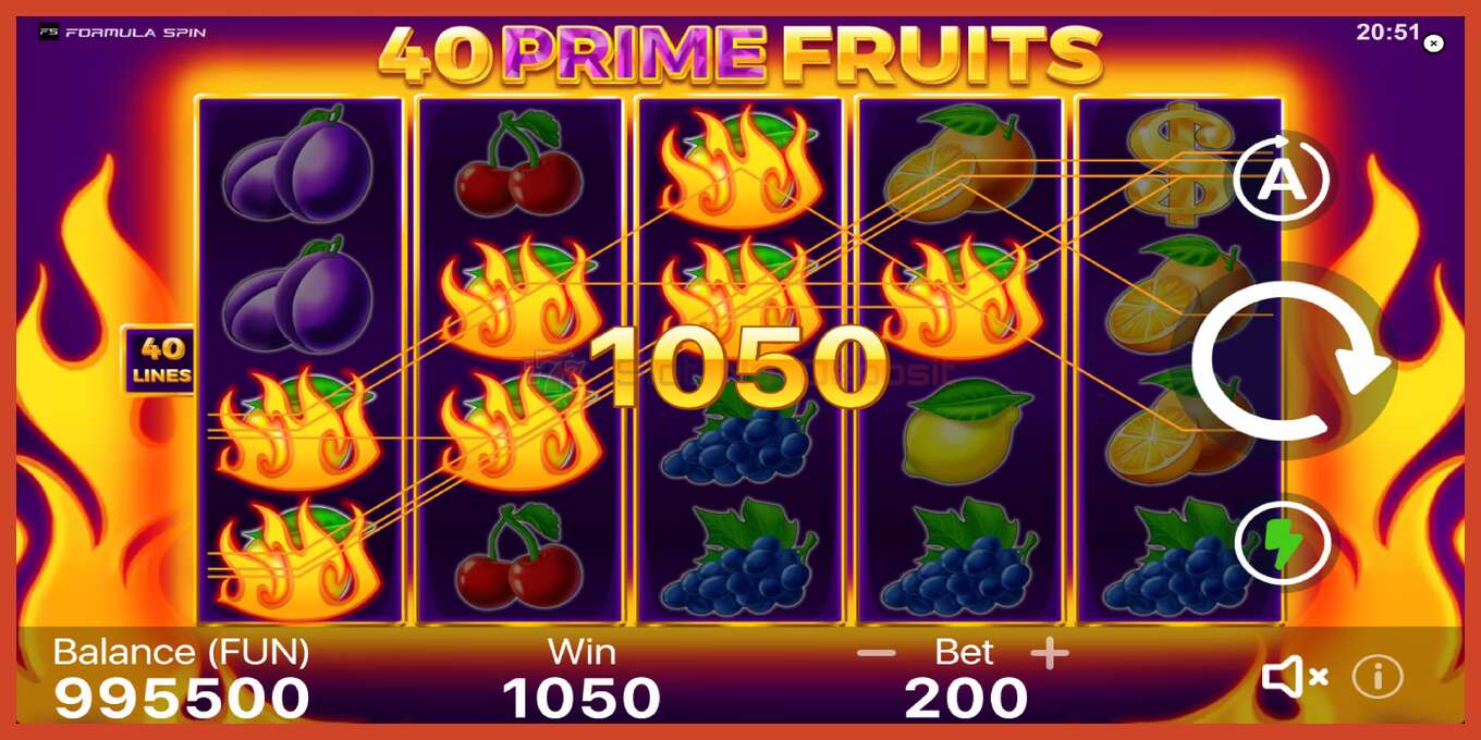 Captura de tela do slot: 40 Prime Fruits sem depósito, número - 4