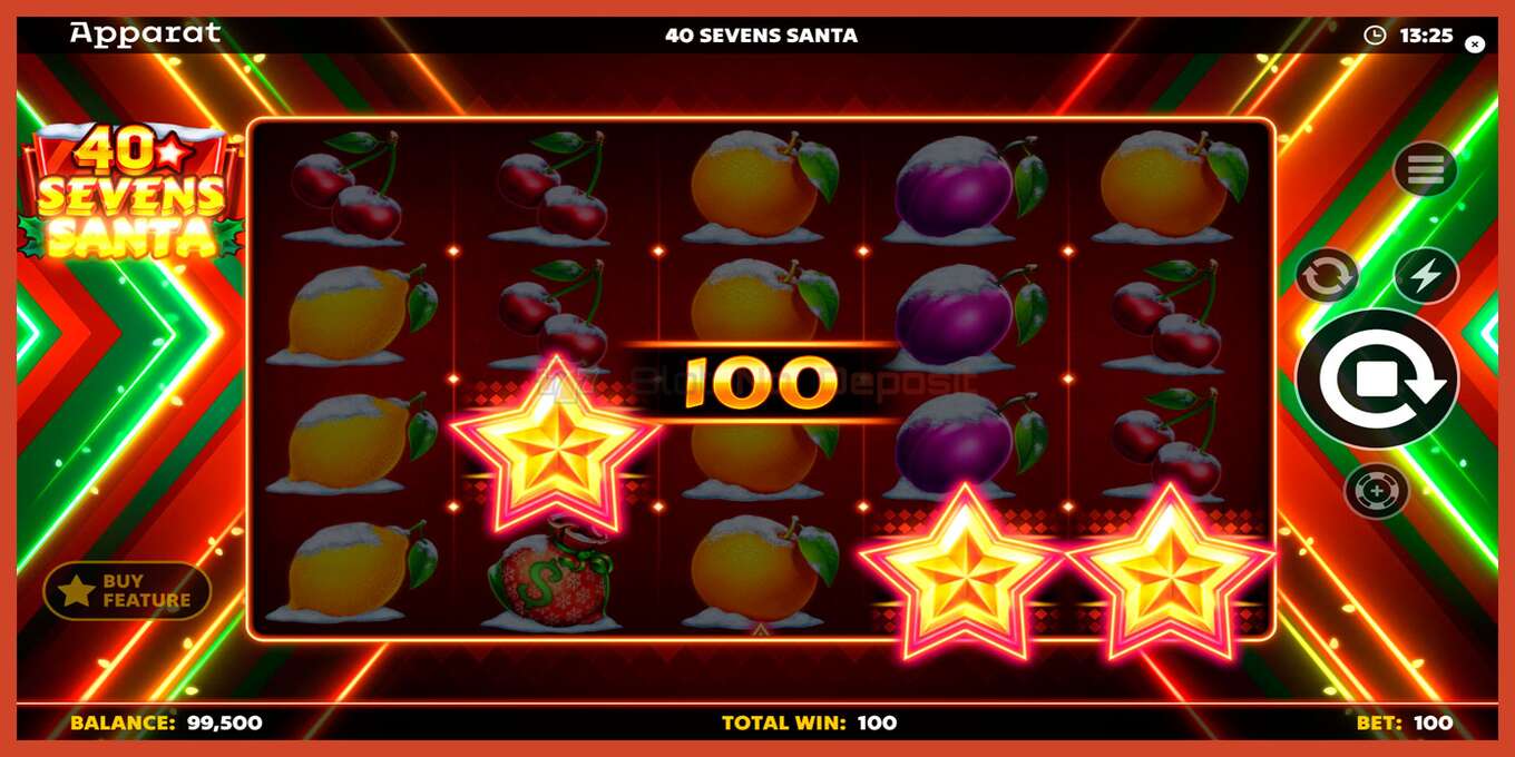 Slot screenshot: 40 Sevens Santa no deposit, number - 3