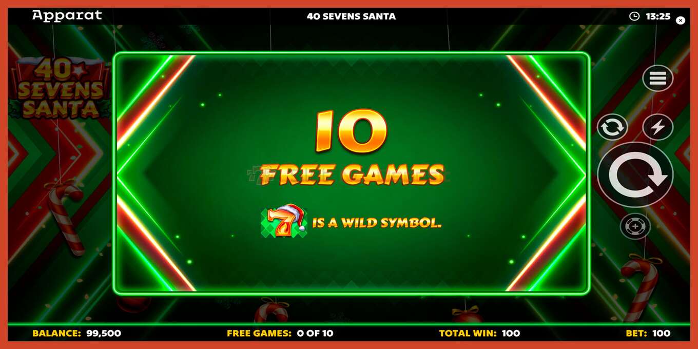 Slot screenshot: 40 Sevens Santa no deposit, number - 4