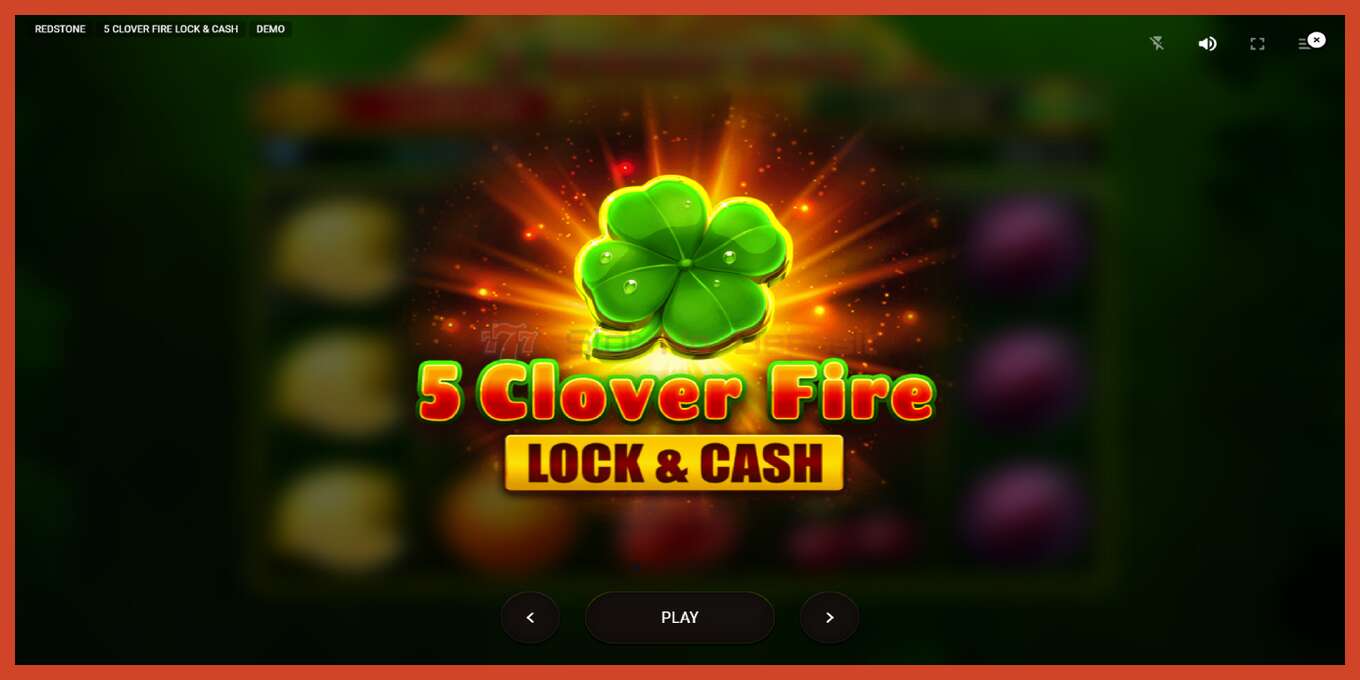 Ảnh chụp màn hình khe: 5 Clover Fire Lock & Cash không có tiền đặt cọc, con số - 1