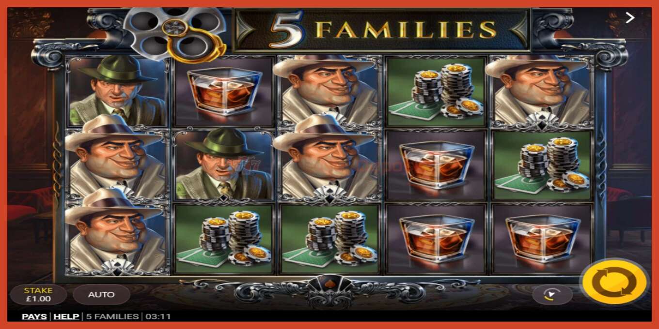 Slot screenshot: 5 Families no deposit, number - 2