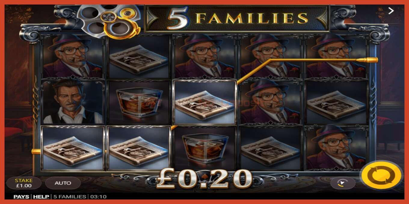 Slot screenshot: 5 Families no deposit, number - 3