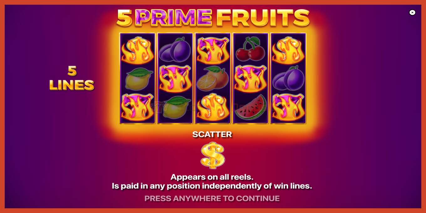 Slot-Screenshot: 5 Prime Fruits keine anzahlung, nummer - 1