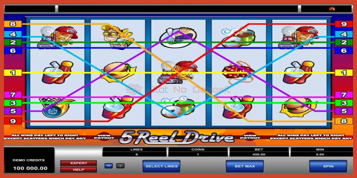 Slot screenshot: 5 Reel Drive no deposit, number - 3