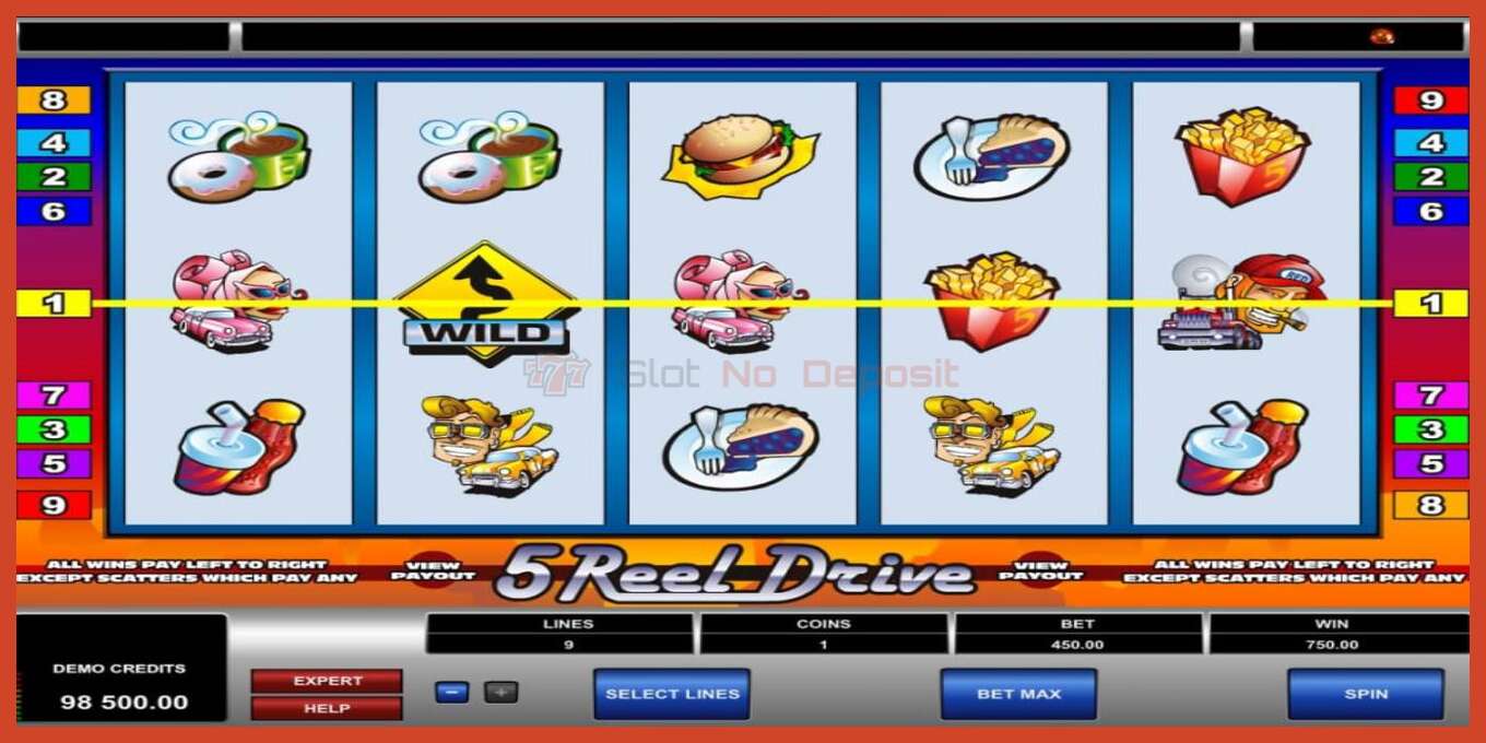 Slot screenshot: 5 Reel Drive no deposit, number - 4