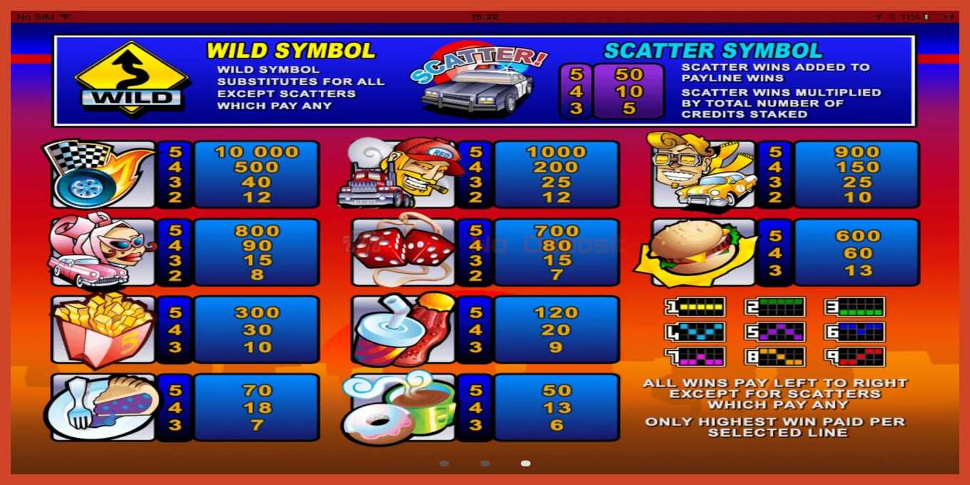 Slot screenshot: 5 Reel Drive no deposit, number - 5