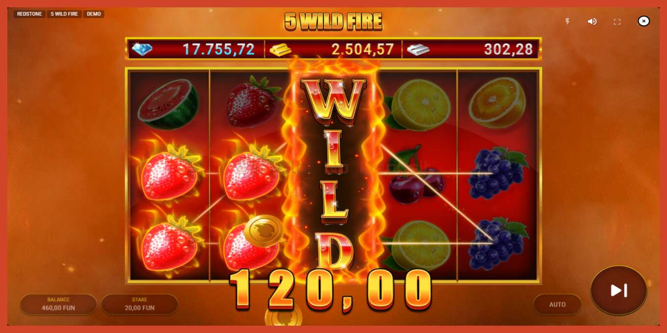 Slot screenshot: 5 Wild Fire bez depozita, broj - 4