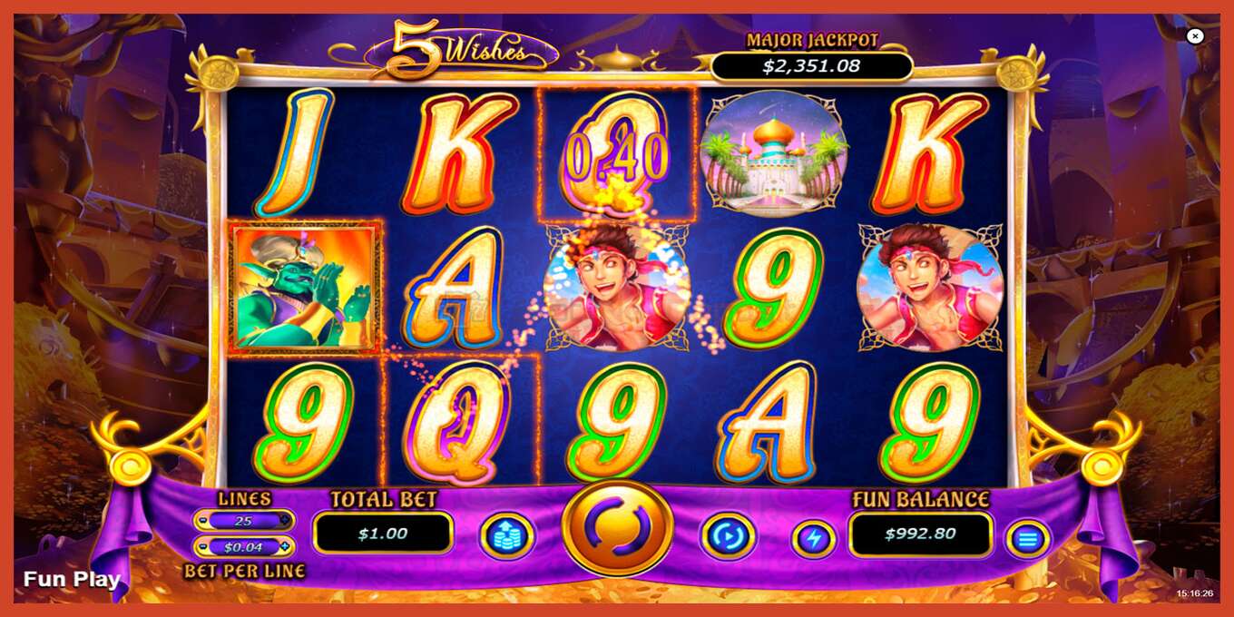 Slot තිර රුවක්: 5 Wishes තැන්පතු නැත, අංකය - 3