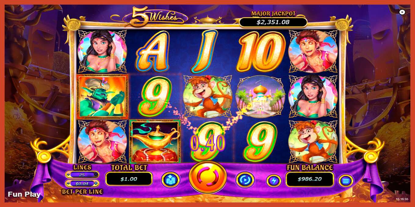 Slot තිර රුවක්: 5 Wishes තැන්පතු නැත, අංකය - 4