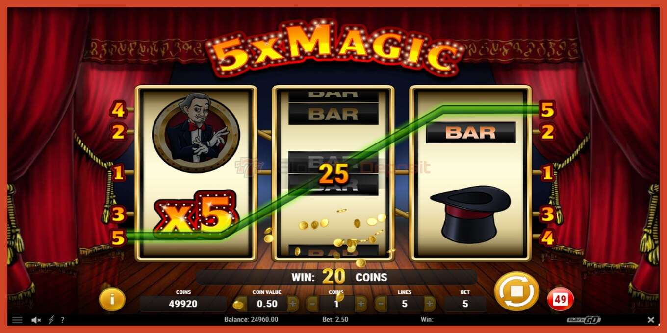 Slot screenshot: 5x Magic no deposit, number - 2