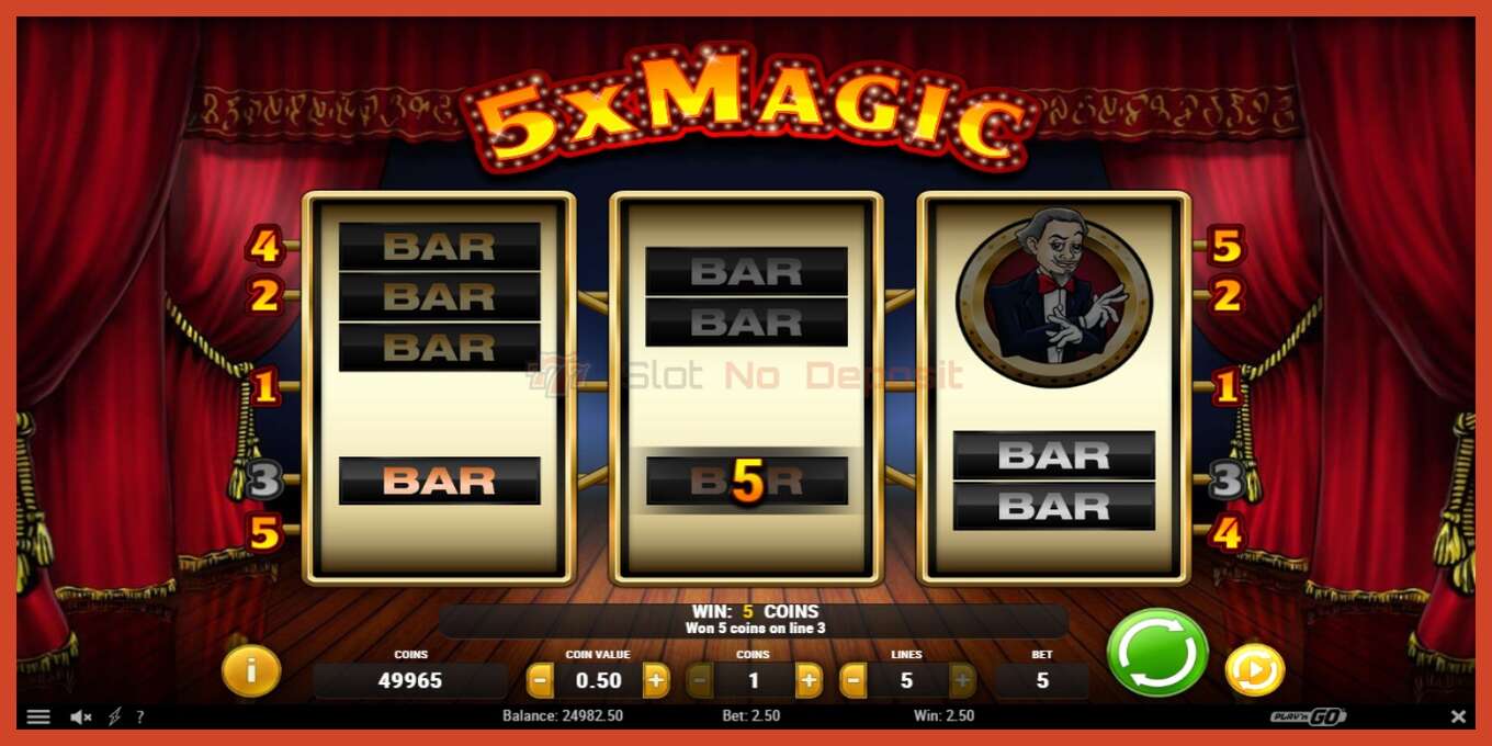 Slot screenshot: 5x Magic no deposit, number - 3