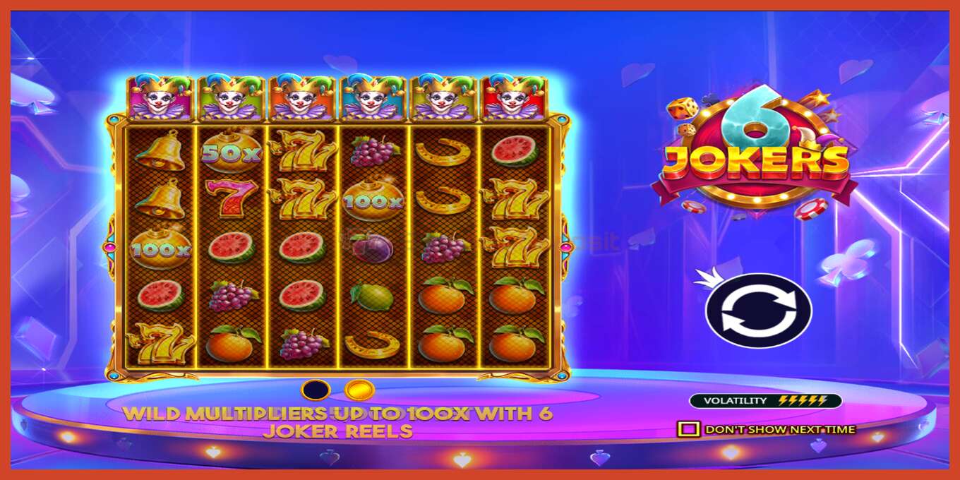 Slot screenshot: 6 Jokers no deposit, number - 1