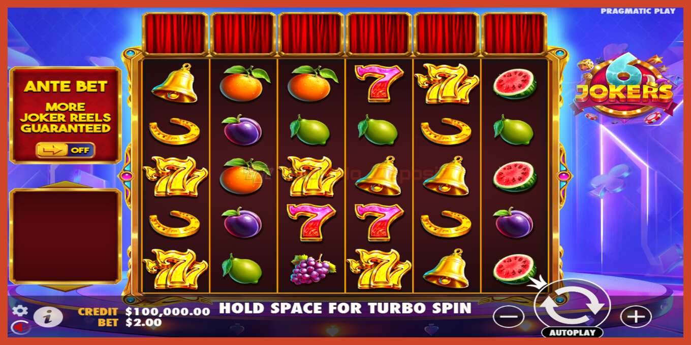 Slot screenshot: 6 Jokers no deposit, number - 2