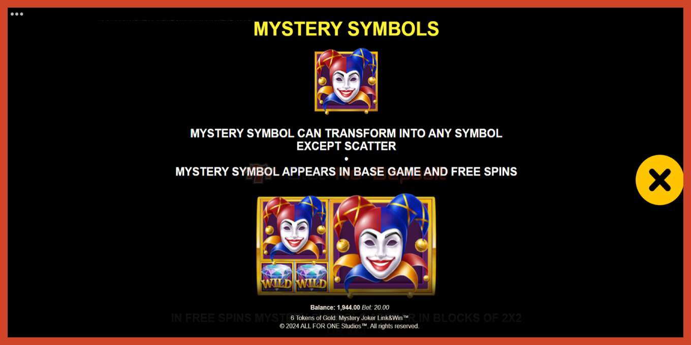 Slot skrinshoti: 6 Tokens of Gold: Mystery Joker Link & Win depozit yoq, raqam - 6