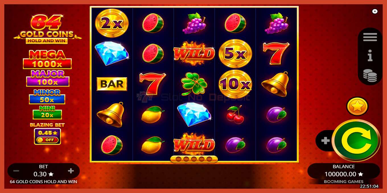 Slot screenshot: 64 Gold Coins Hold and Win no deposit, number - 1