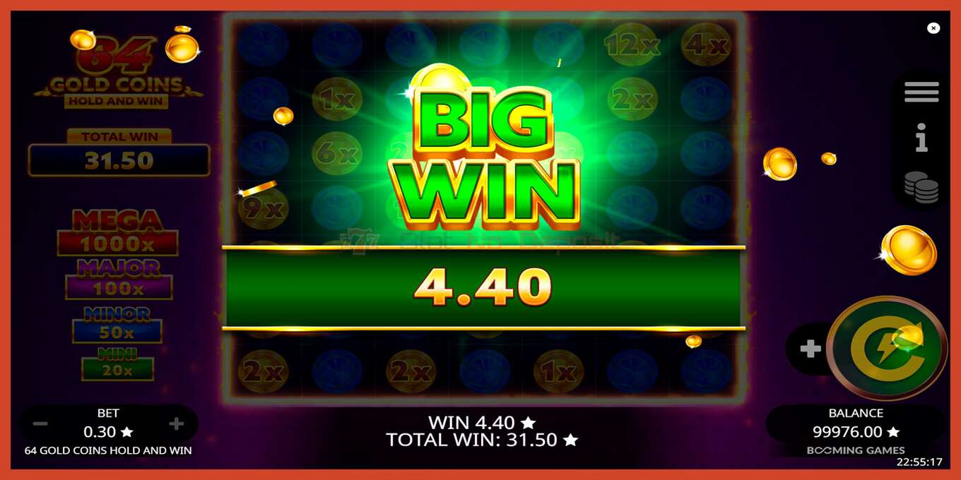 Slot screenshot: 64 Gold Coins Hold and Win no deposit, number - 7