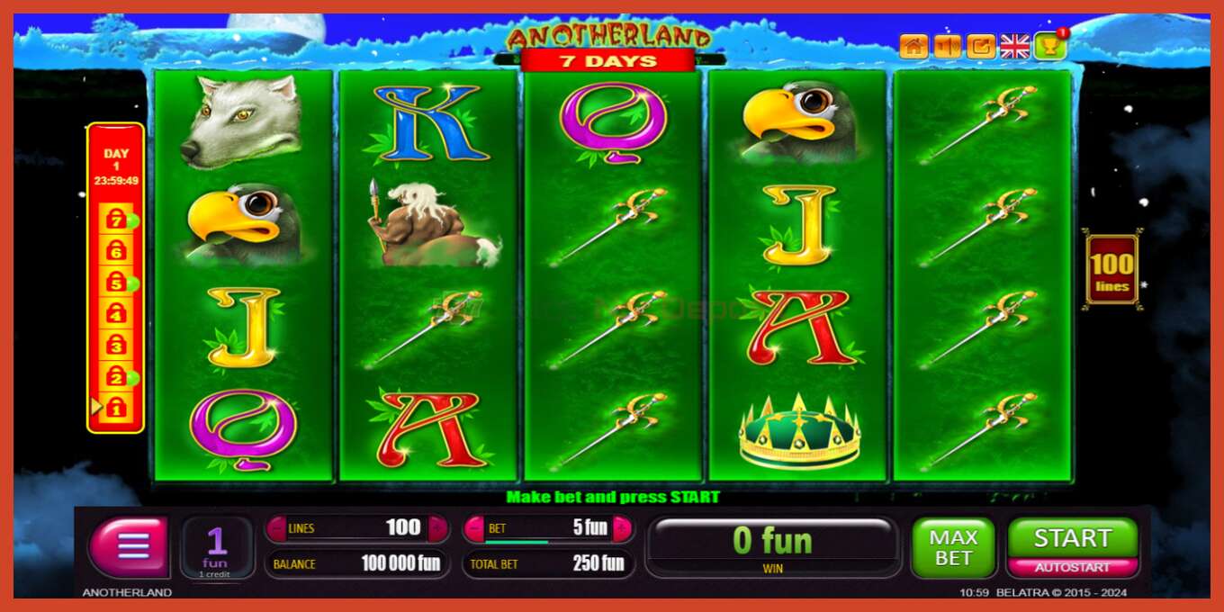 Slot screenshot: 7 Days Anotherland no deposit, number - 2