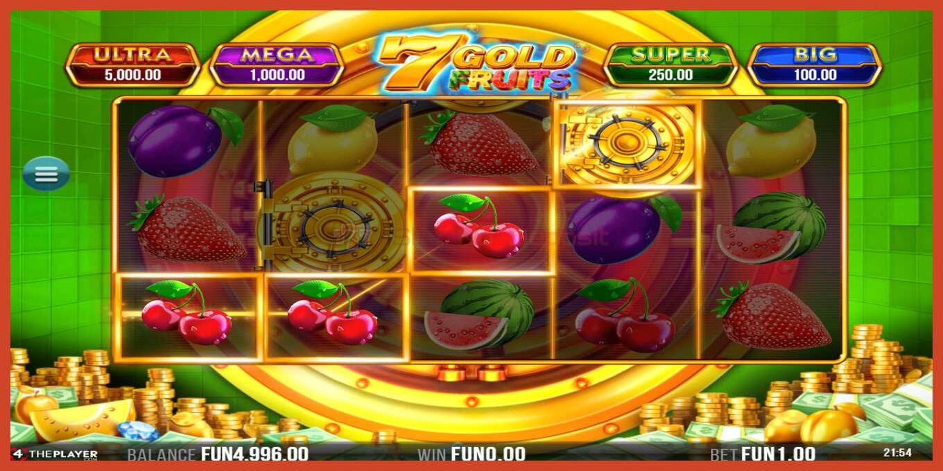 Slot screenshot: 7 Gold Fruits no deposit, number - 3