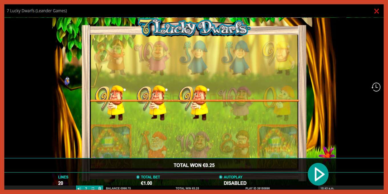 Slot screenshot: 7 Lucky Dwarfs no deposit, number - 4