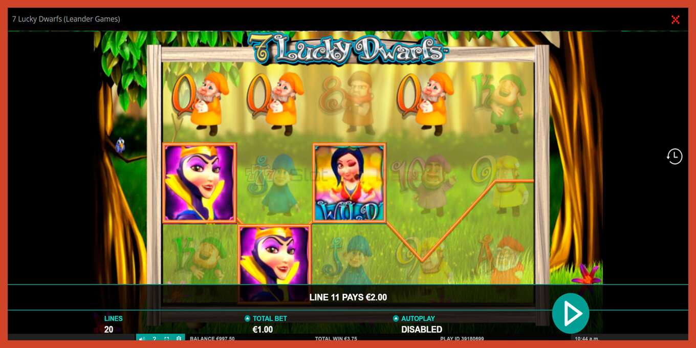 Slot screenshot: 7 Lucky Dwarfs no deposit, number - 5