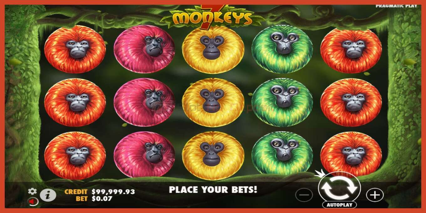 Slot screenshot: 7 monkeys no deposit, number - 2