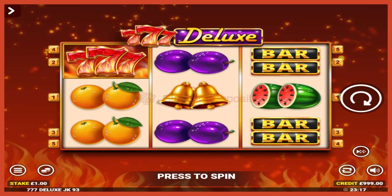 Снимак екрана слота: 777 Deluxe Jackpot King без депозита, број - 2