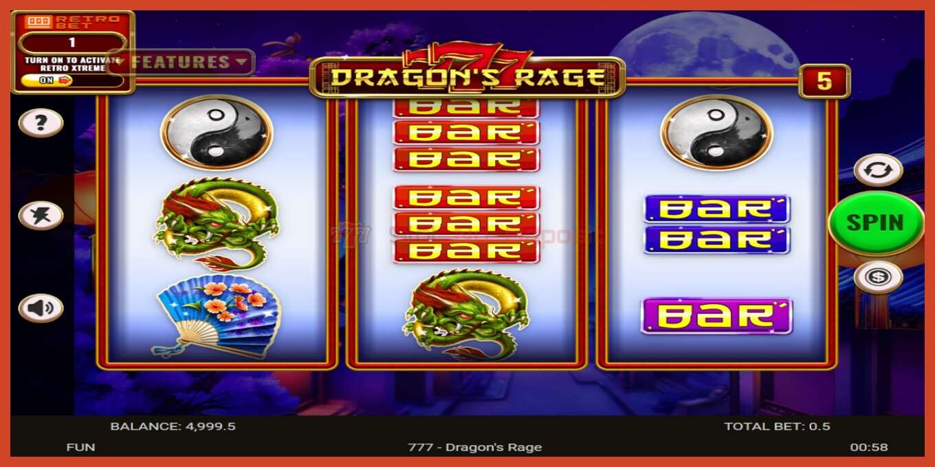 Slot screenshot: 777 - Dragons Rage no deposit, number - 2