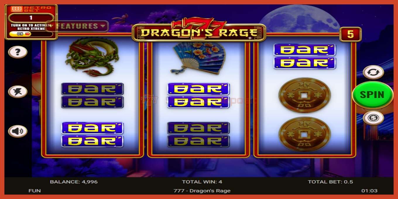 Slot screenshot: 777 - Dragons Rage no deposit, number - 3