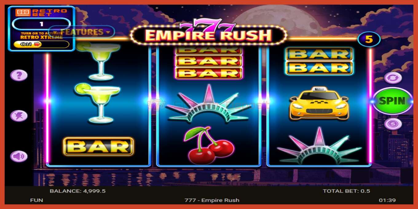 Pesa ekraanipilt: 777 Empire Rush deposiiti pole, number - 2