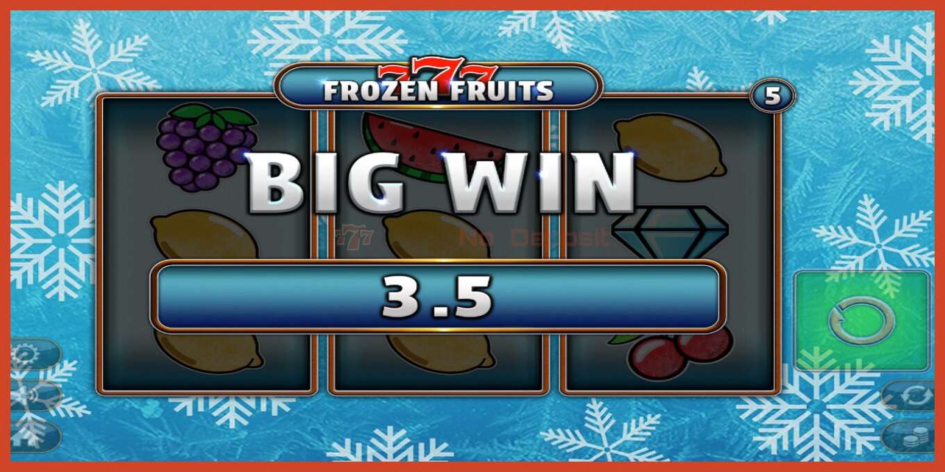 Slot screenshot: 777 Frozen Fruits no deposit, number - 2