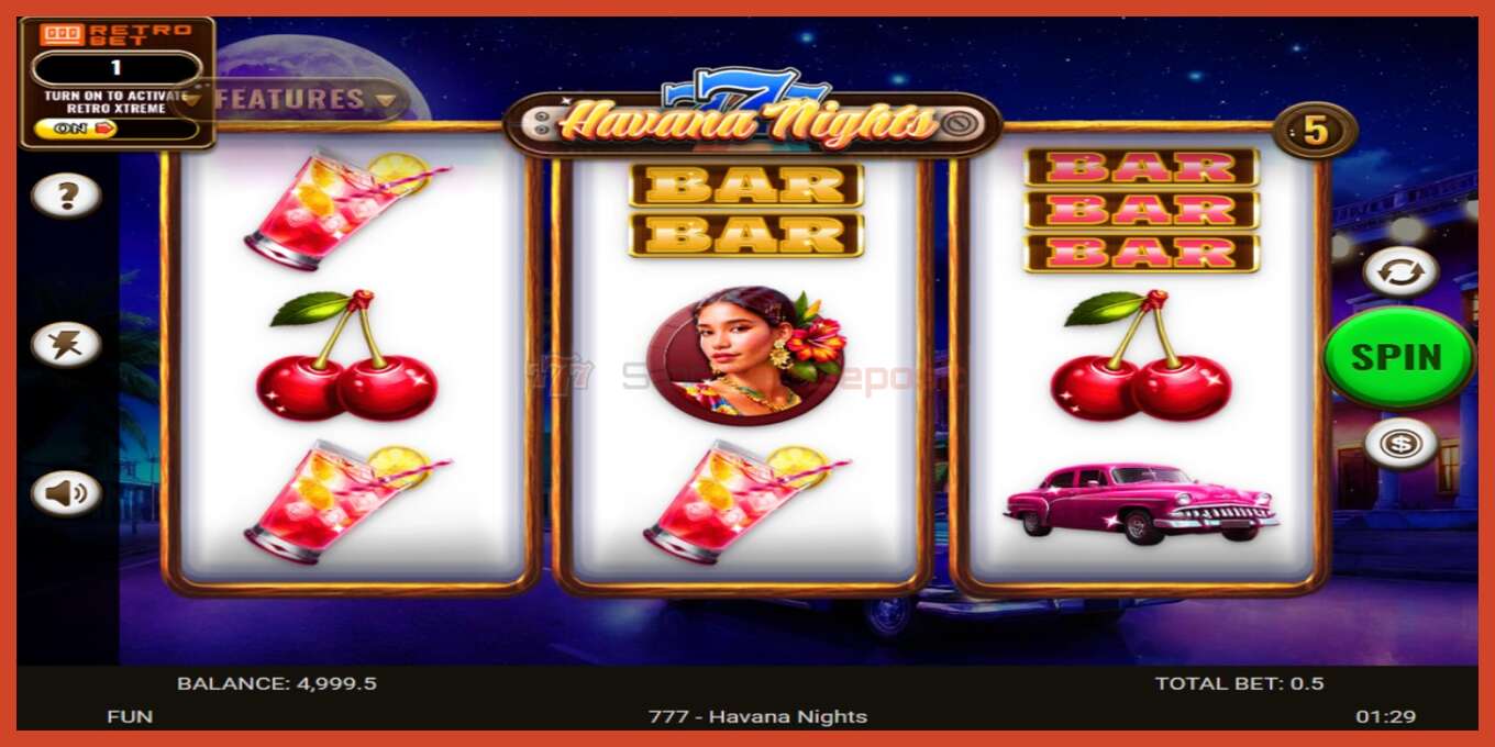 Slot screenshot: 777 - Havana Nights no deposit, number - 2