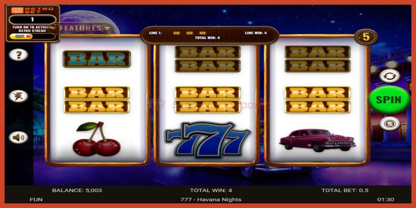 Slot screenshot: 777 - Havana Nights no deposit, number - 3