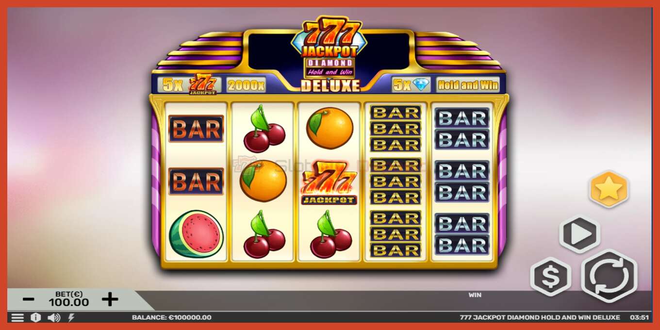 Στιγμιότυπο οθόνης υποδοχής: 777 Jackpot Diamond Hold and Win Deluxe χωρίς κατάθεση, αριθμός - 2