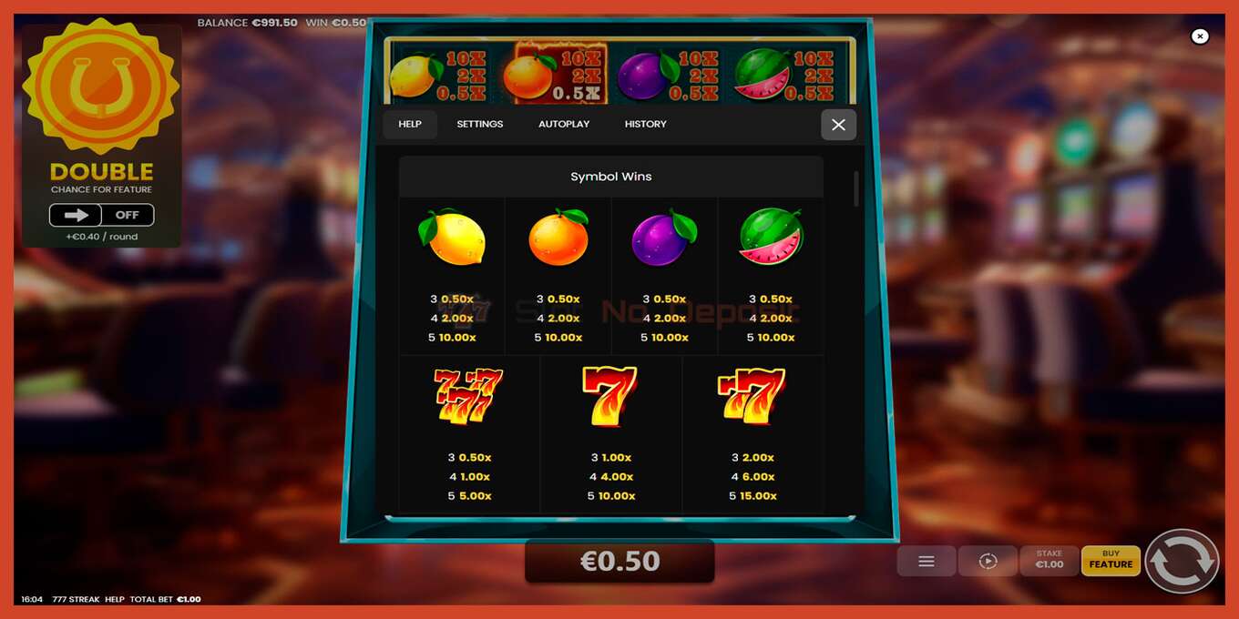 Slot screenshot: 777 Streak no deposit, number - 6