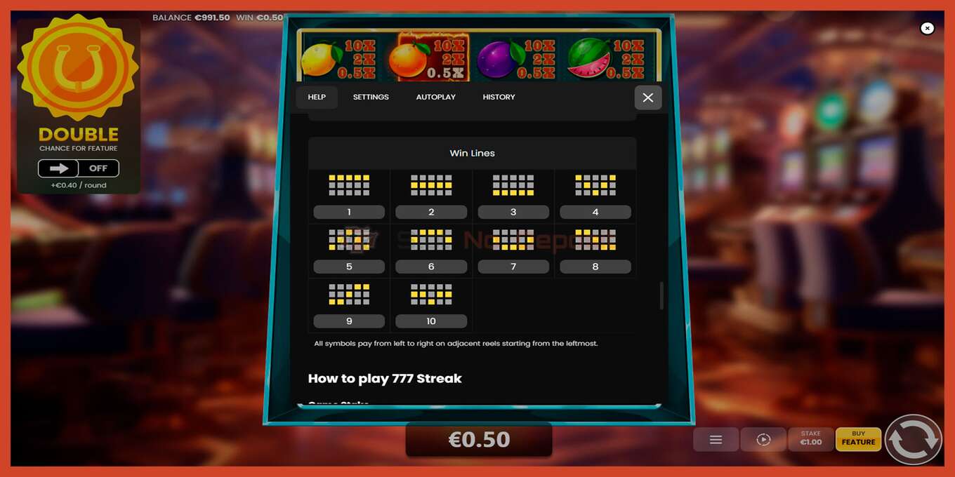 Slot screenshot: 777 Streak no deposit, number - 7