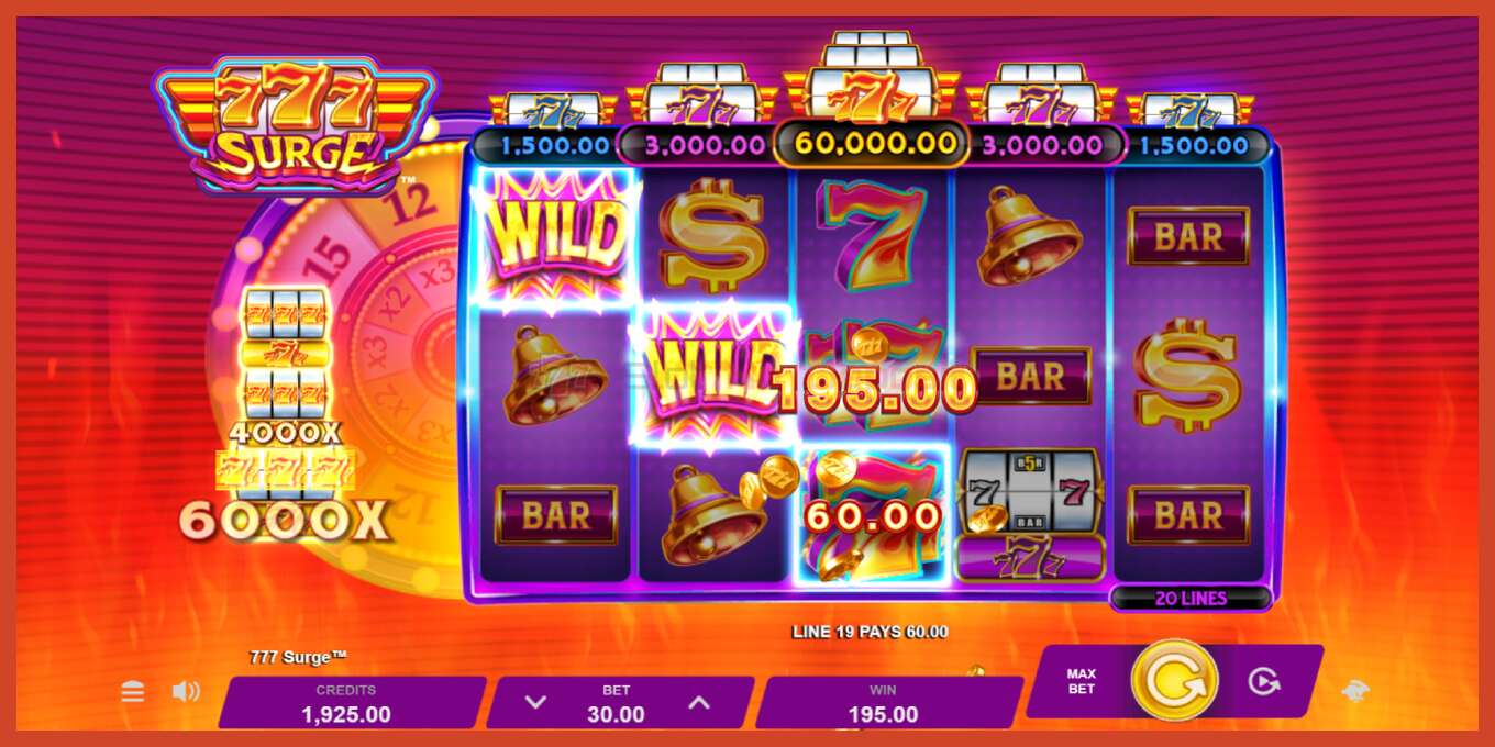 Captură de ecran pentru slot: 777 Surge fara depozit, număr - 4