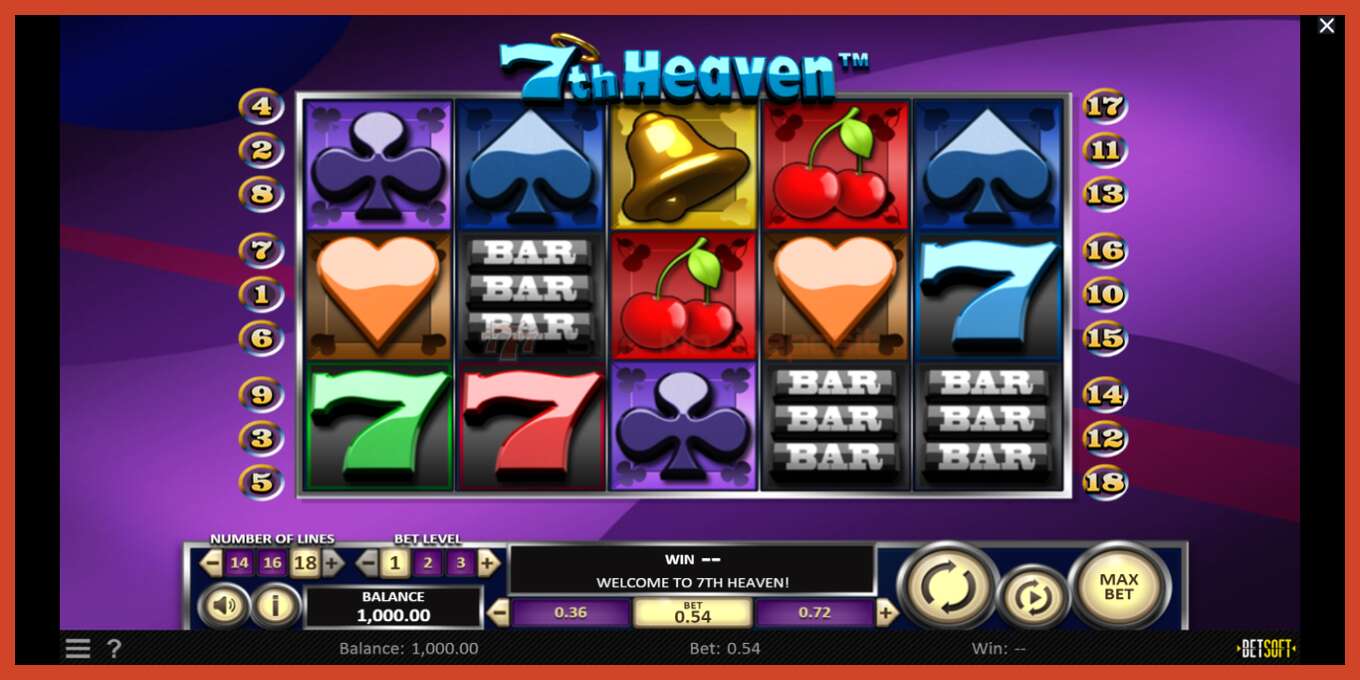 Slot screenshot: 7th Heaven no deposit, number - 2