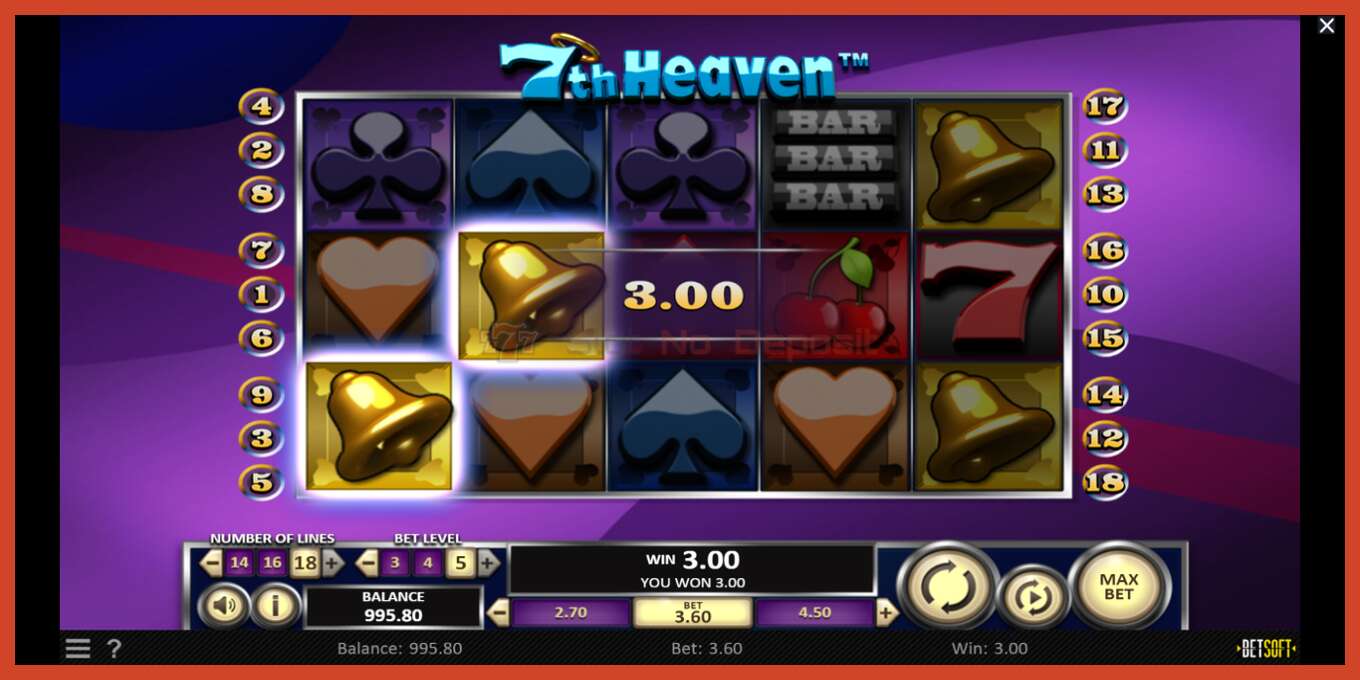 Slot screenshot: 7th Heaven no deposit, number - 3