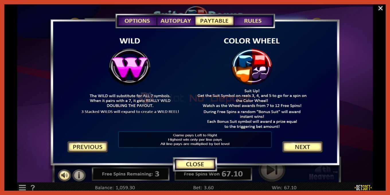 Slot screenshot: 7th Heaven no deposit, number - 5