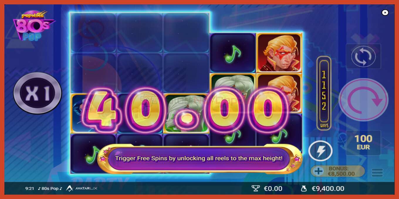 Slot screenshot: 80sPop bez depozita, broj - 4