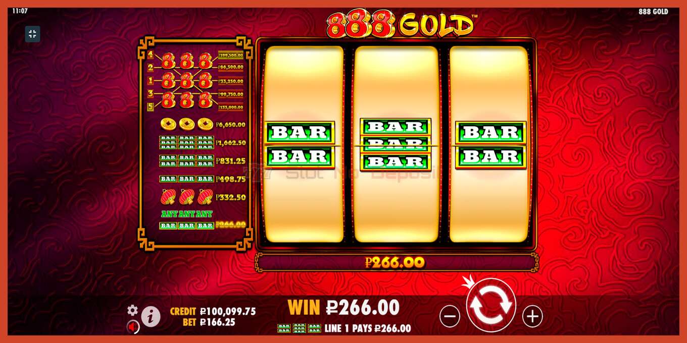 Slot screenshot: 888 Gold no deposit, number - 2