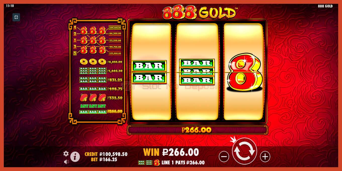 Slot screenshot: 888 Gold no deposit, number - 4