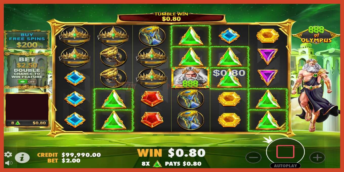 Slot screenshot: 888 of Olympus no deposit, number - 2