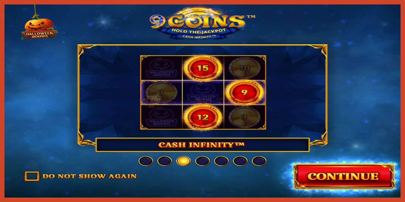 Slot skärmdump: 9 Coins Grand Diamond Edition Halloween Jackpots ingen insättning, antal - 1