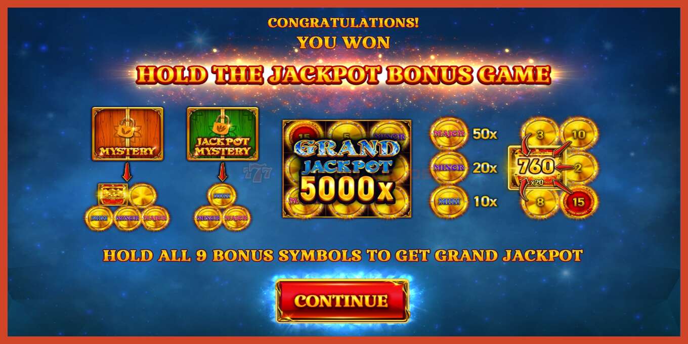 Slot skärmdump: 9 Coins Grand Diamond Edition Halloween Jackpots ingen insättning, antal - 3