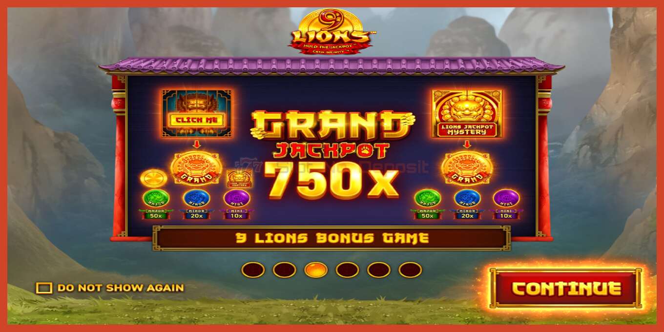 Schermafbeelding van slot: 9 Lions: Hold The Jackpot geen aanbetaling, nummer - 1